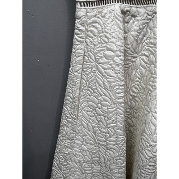 Cynthia Rowley‎ Textured Cocktail dress Womens 4 White Gold metallic Pockets NEW - Picture 8 of 12